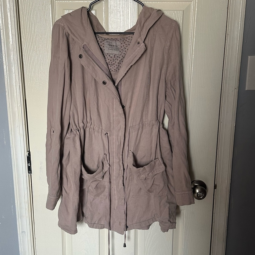 Torrid Taupe Utility Jacket with Hood